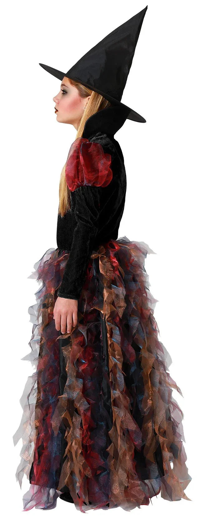 Disfraz de Bruja Multicolor Largo para Niña Brujas Atosa